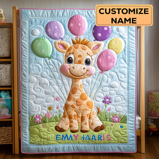 Gentle Giraffe Dream CW1807010CL Personalized Baby Quilt