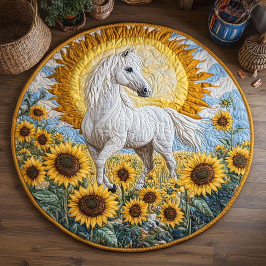 Sunflower Steed WY1505036CL Quilted Round Mat