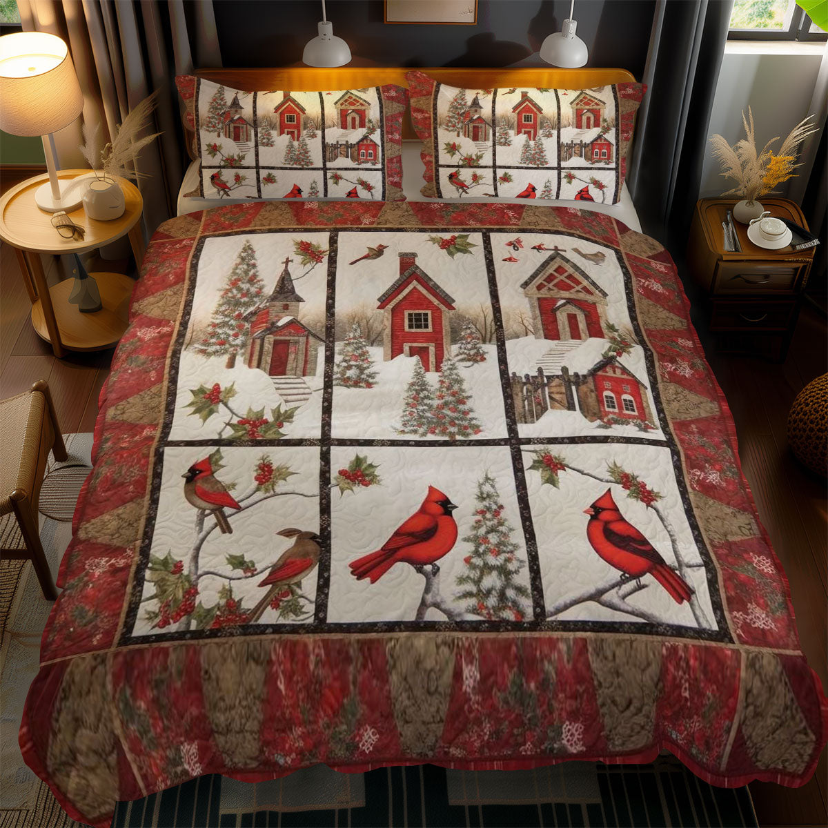Crimson Cardinal WN2102072CL Duvet Cover Set