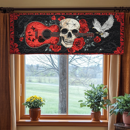 Guitar And Skull WY2504053CL Quilted Valance