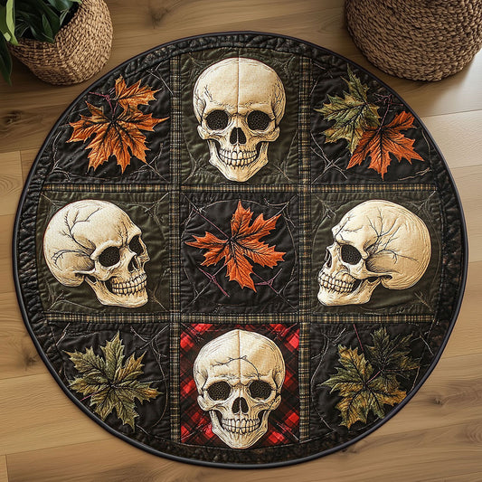 Crimson Skull WN2208028CL Quilted Round Mat
