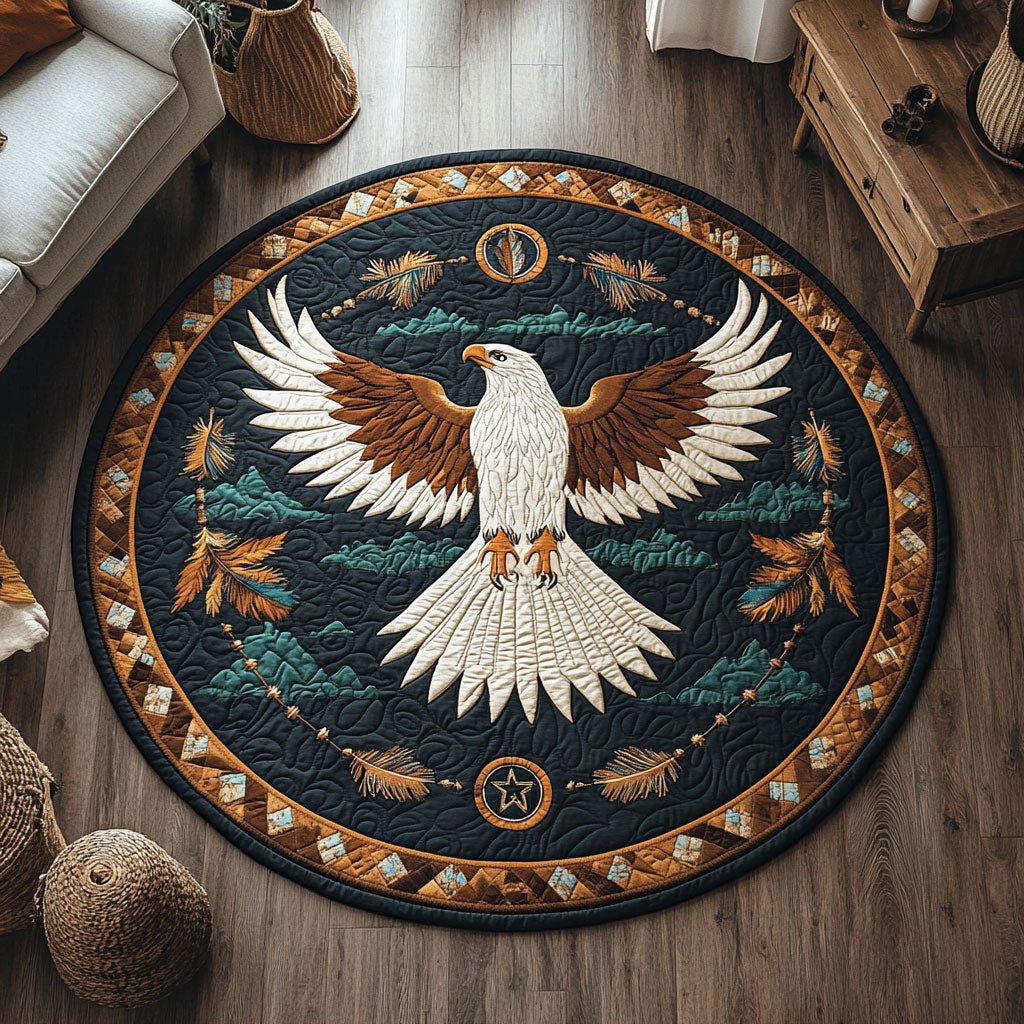Tribal Eagle CW0901090CL Quilted Round Mat