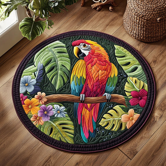 Tropical Parrot WY2204034CL Quilted Round Mat