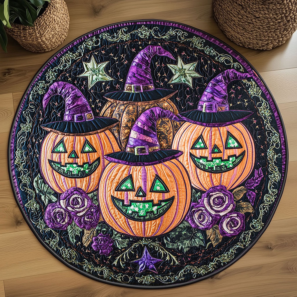Harvest Pumpkin WN1808054CL Quilted Round Mat