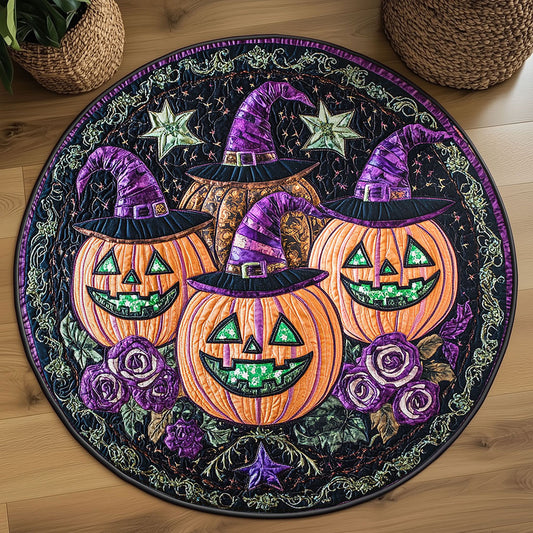 Harvest Pumpkin WN1808054CL Quilted Round Mat