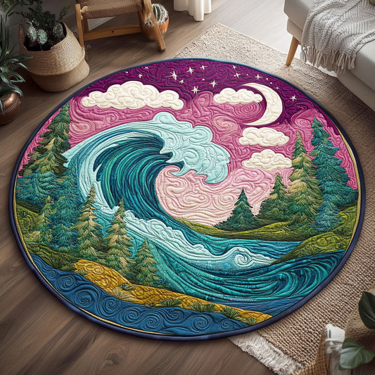 Violet Sky Wave WP0404017CL Quilted Round Mat