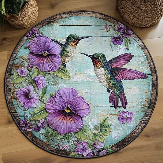 Hummingbird Blooming Sky WN2105035CL Quilted Round Mat