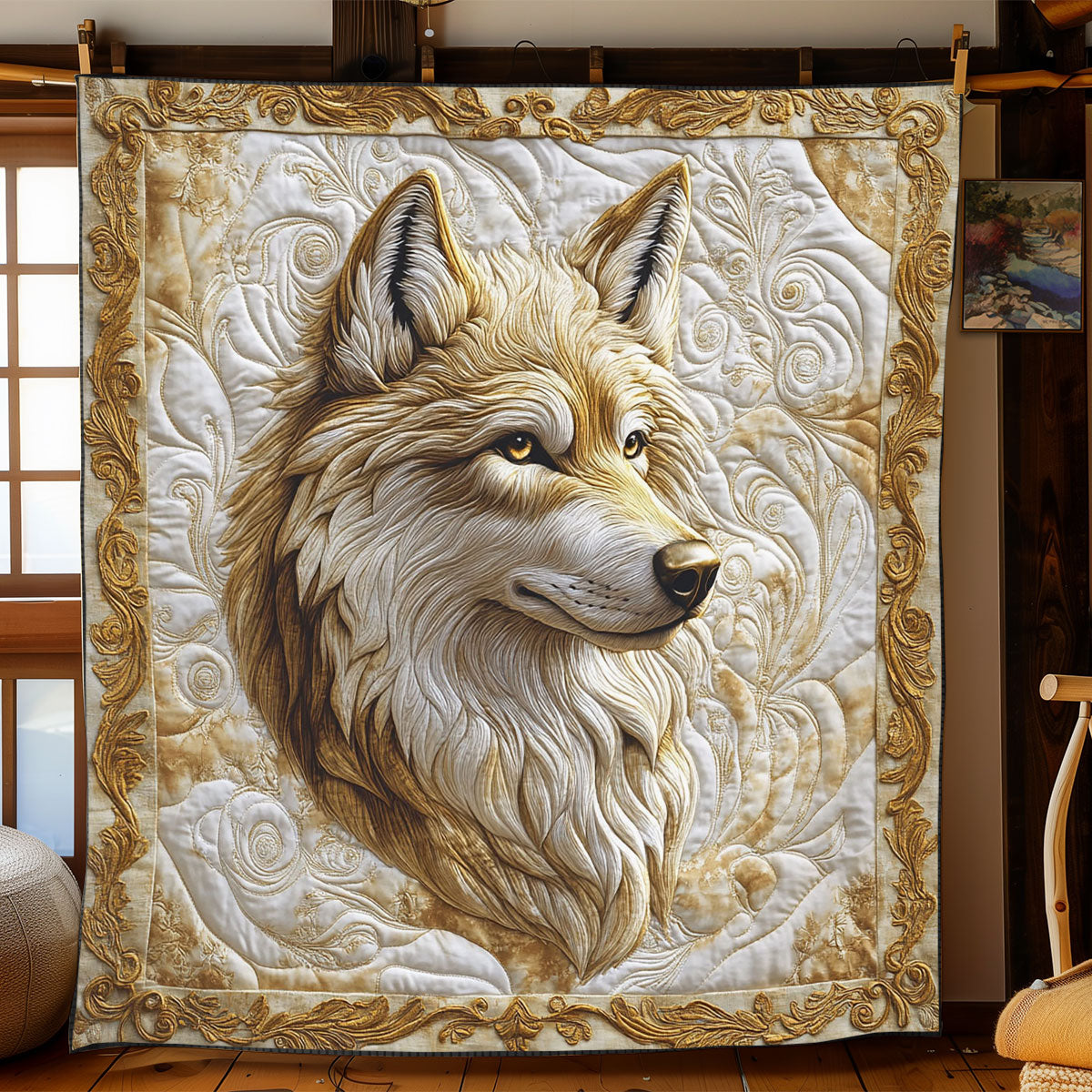 Fierce White Wolf WJ3012014CL Quilt