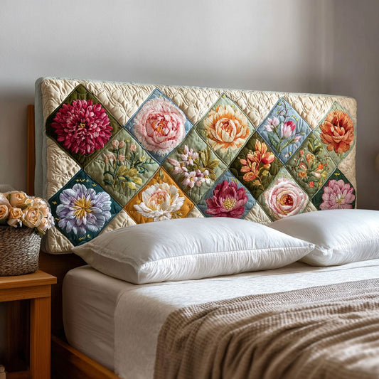 Petal Patchwork CP2412034CL Quilted Headboard Slipcover