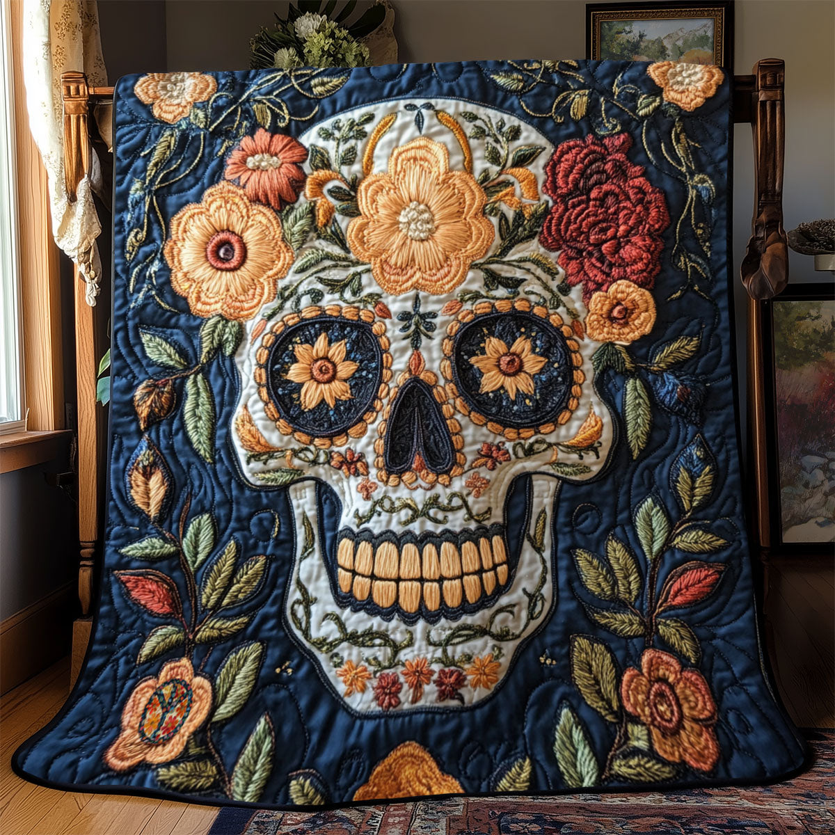 Skull Flower YR1410012CL Quilt