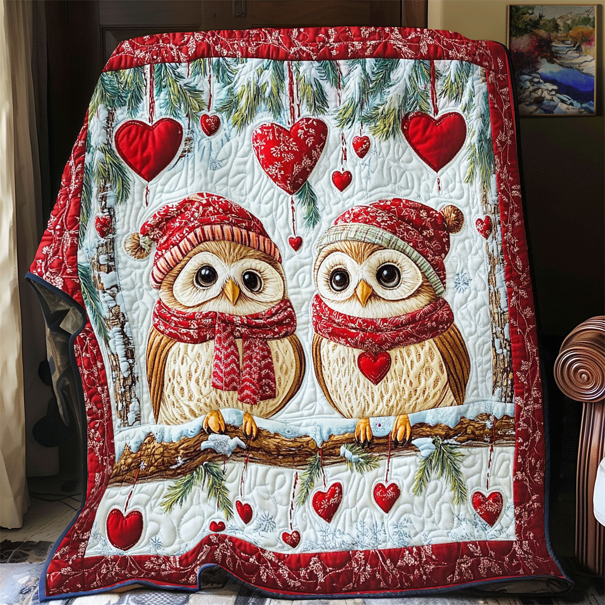 Couple Owl In Snow WY1701028CL Quilt