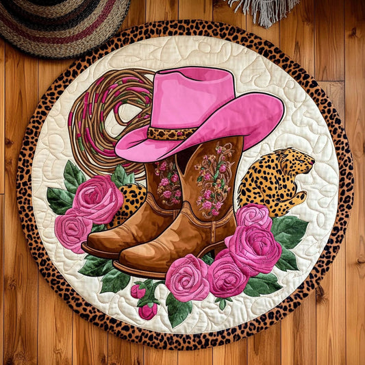 Rose Cowboy WY1906045CL Quilted Round Mat