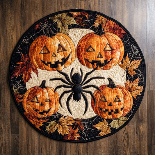Regal Harvest Spider CW0708034CL Quilted Round Mat