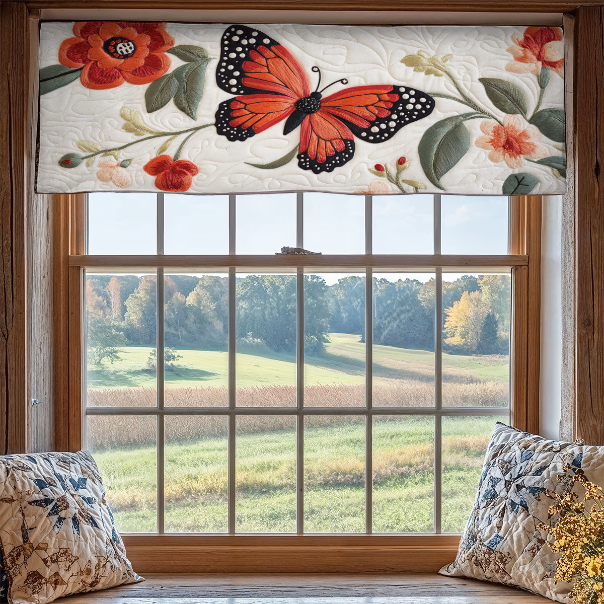 Red Butterfly WX1705019CL Quilted Valance