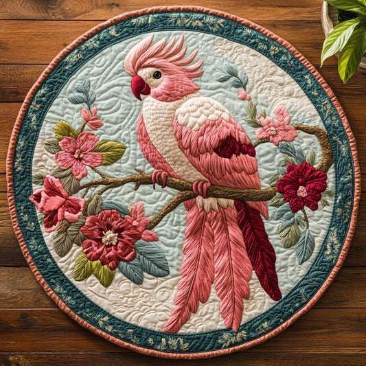 Rosy Parrot CM0905006CL Quilted Round Mat