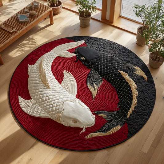 Yin Yang Koi CW0409010CL Quilted Round Mat