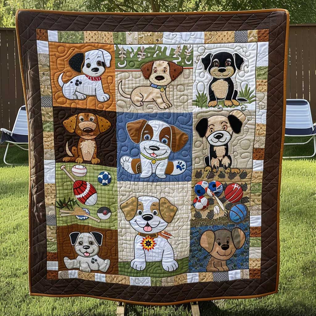 Football Dog Breed WP1610024CL Quilt