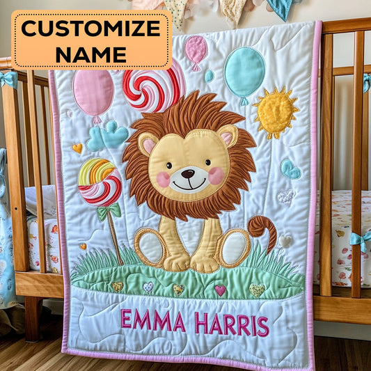 Sweet Lion CW2207052CL Personalized Baby Quilt