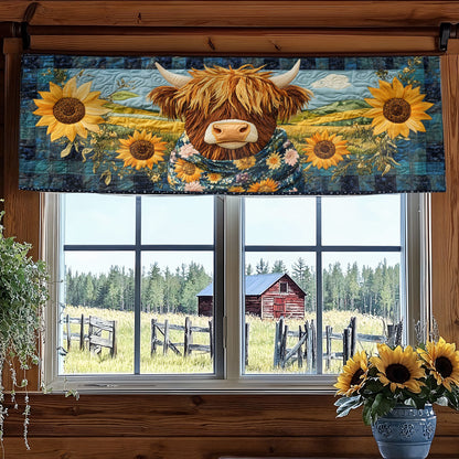 Highland Cow In Full Swing WN1707029CL Quilted Valance