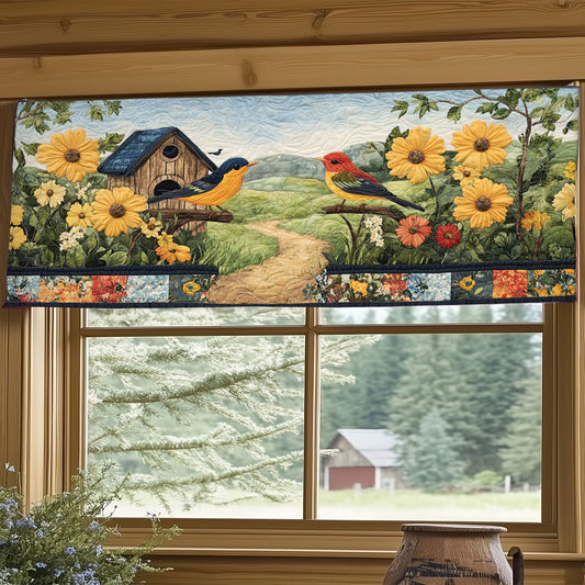 Countryside Birdhouse WJ2104028CL Quilted Valance