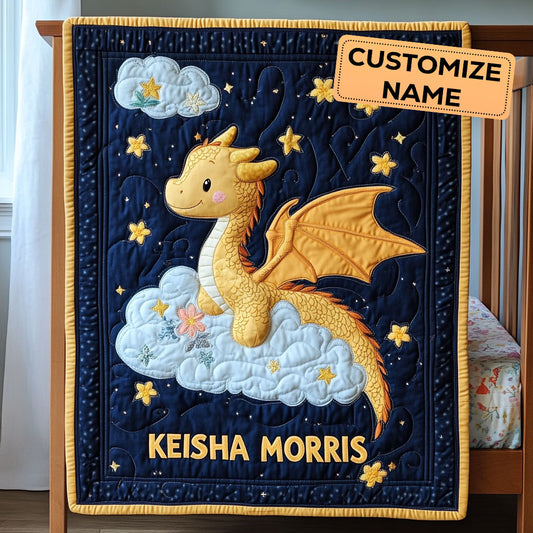 Golden Starry CP2907024CL Personalized Baby Quilt