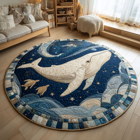 Ocean Whale CW1401095CL Quilted Round Mat