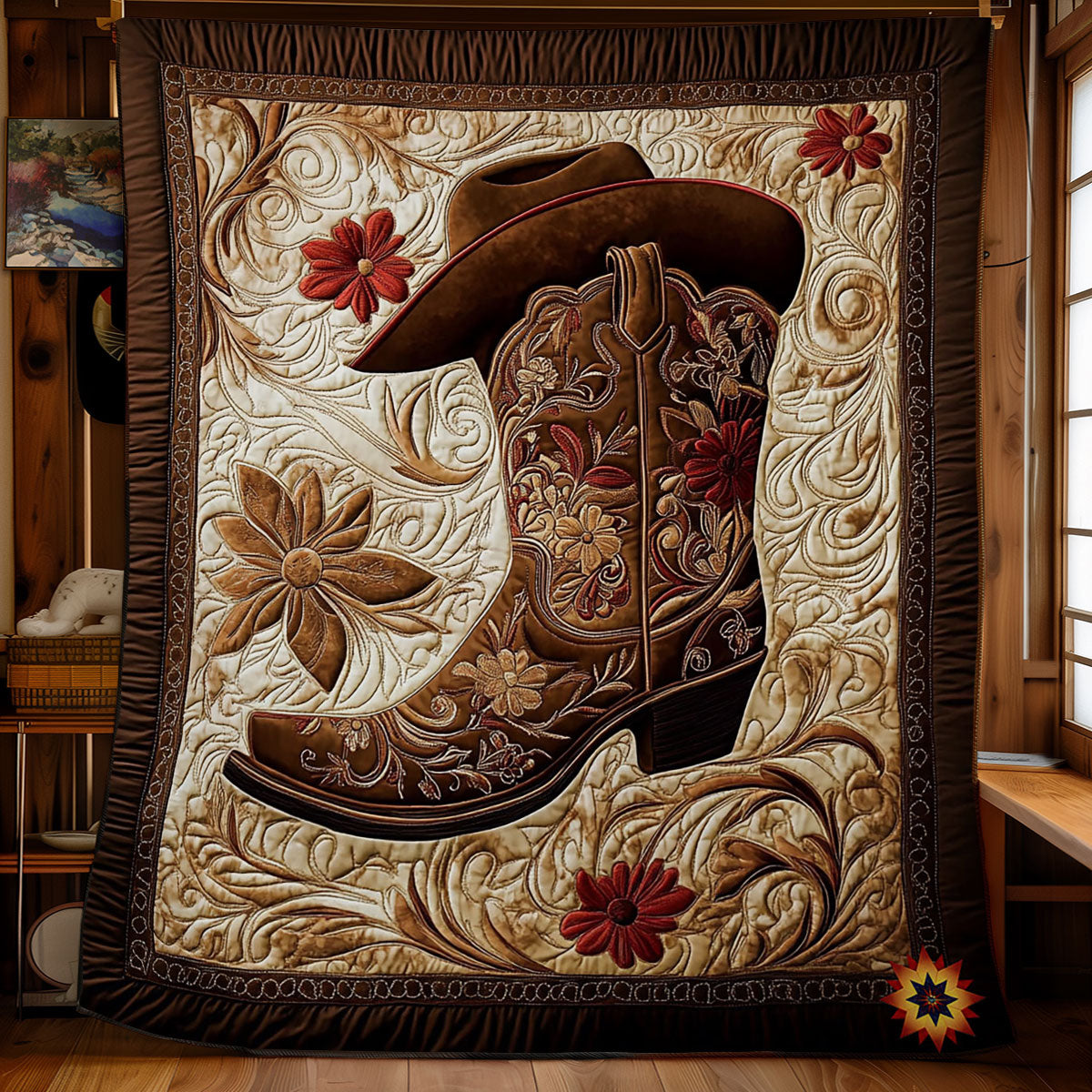 Brown Cowboy WY2012038CL Quilt