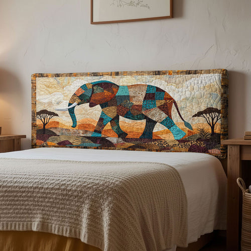 Patchwork Elephant WN2012058CL Quilted Headboard Slipcover