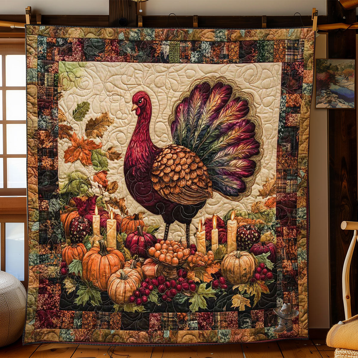 Pumpkin Turkey Parade WN2011055CL Quilt