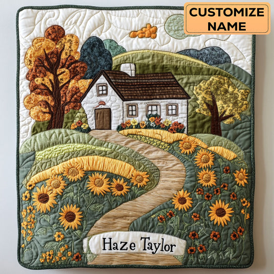 Sunflower Path WN3107065CL Personalized Baby Quilt
