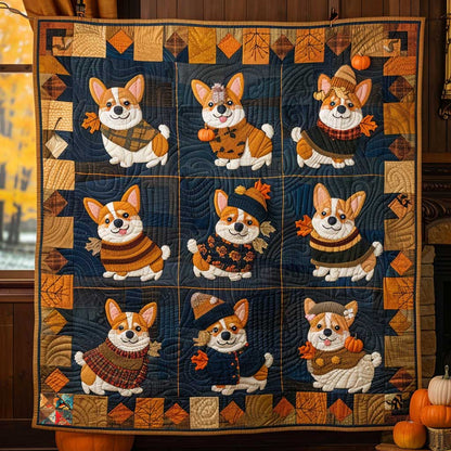 Corgi Fall Fluff WN1610022CL Quilt