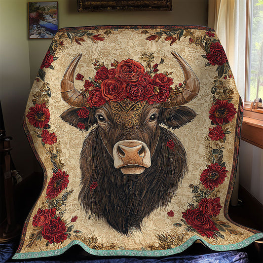 Cow Flower Red WT1402006CL Quilt