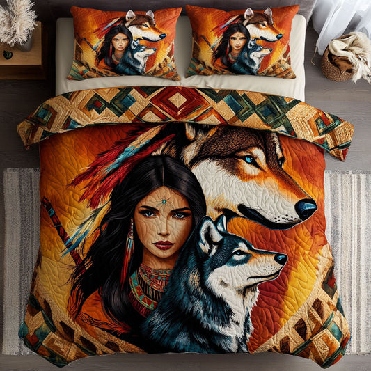 Storm Eye Wolf And Woman WN0908082CL Duvet Cover Set