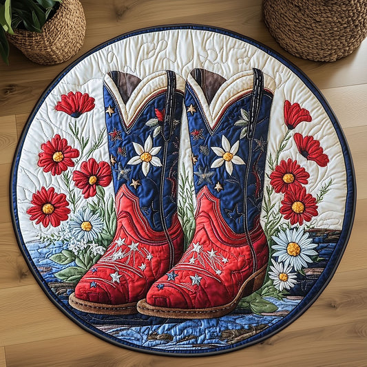 Western Floral Charm WP2304027CL Quilted Round Mat