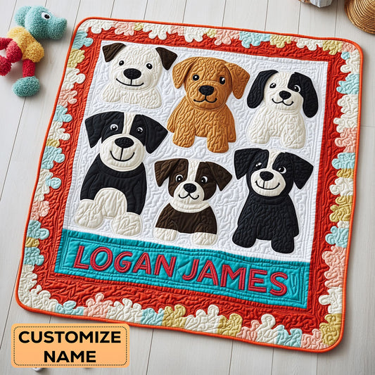 Pup Pop WJ2907008CL Personalized Baby Quilt