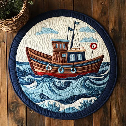 Harbor Boat WN2103033CL Quilted Round Mat