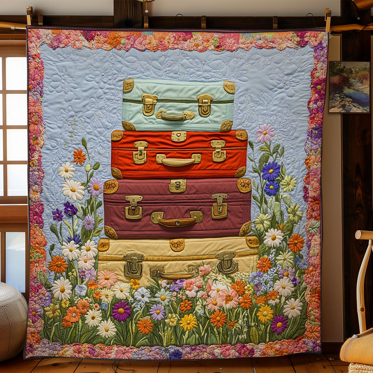 Secret Suitcase Garden WN0408062CL Quilt