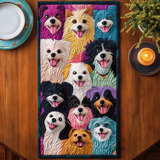Cheerful Dog CW1405075CL Quilted Table Runner