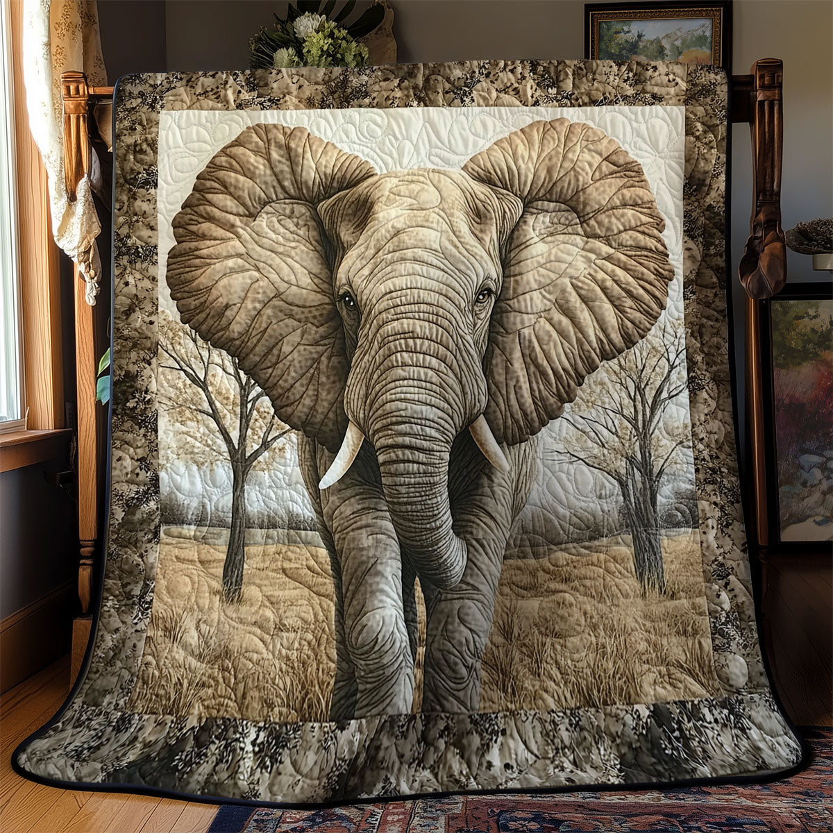 Elephant WY2102027CL Quilt