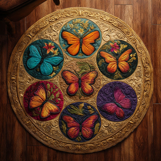 Tropical Butterfly CW2008008CL Quilted Round Mat