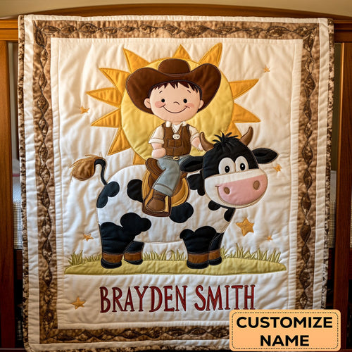 Farmyard Adventure WY2507041CL Personalized Baby Quilt
