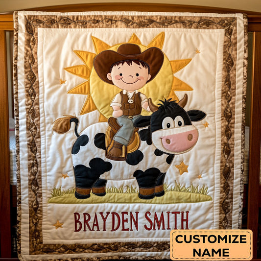Farmyard Adventure WY2507041CL Personalized Baby Quilt