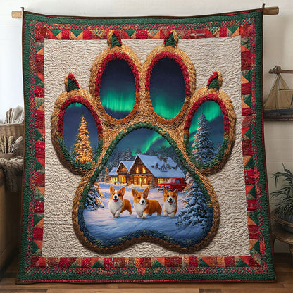 Cozy Cabin Corgi Paw WN0611034CL Quilt