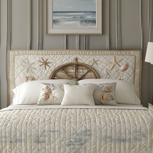 Quiet Bay Ship Wheel WN0501044CL Quilted Headboard Slipcover