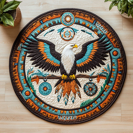 Eagle Native American CW0407022CL Quilted Round Mat