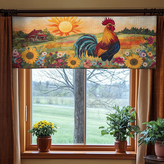 Floral Rooster WX2205025CL Quilted Valance
