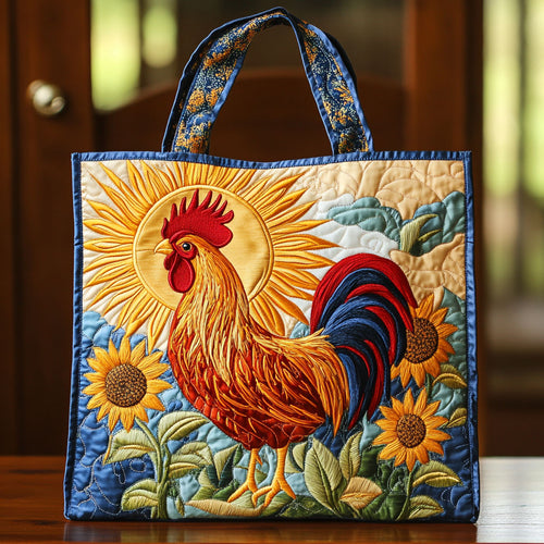 Sunflower Rooster CW0810022CL Quilted Tote Bag