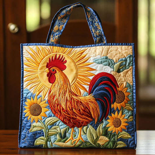 Sunflower Rooster CW0810022CL Quilted Tote Bag
