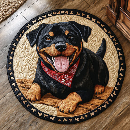 Cheerful Puppy CP2605006CL Quilted Round Mat