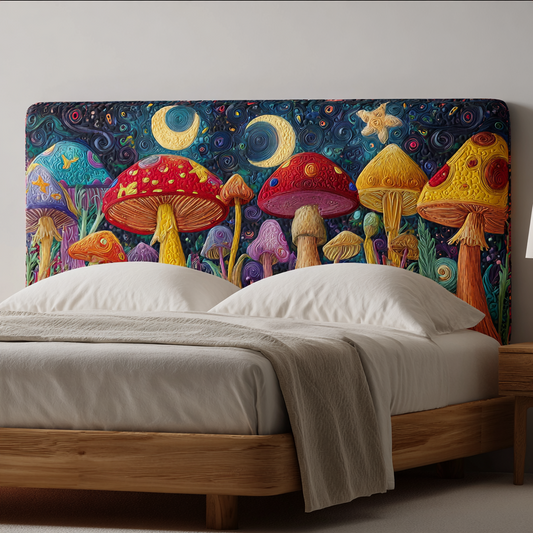 Playful Mushroom XR2412023CL Quilted Headboard Slipcover